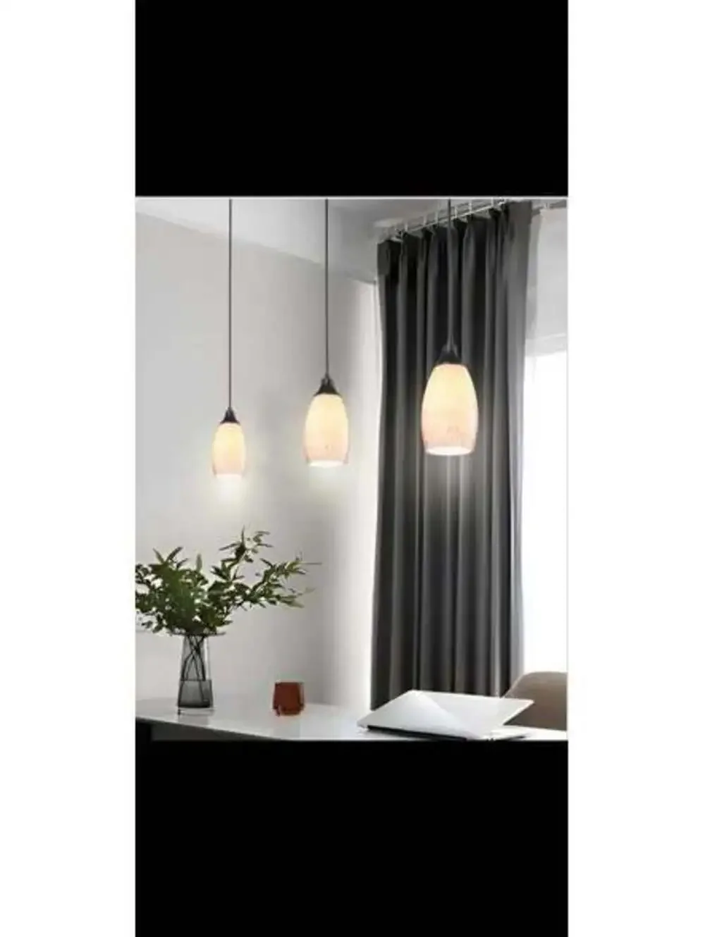 Milk Glass Pendant Light - Adjustable Art Glass Shade for Kitchen - New in Box